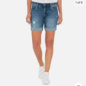 Kut From The Kloth Blue Lonnie Distressed Cuffed Boyfriend Denim Size 0